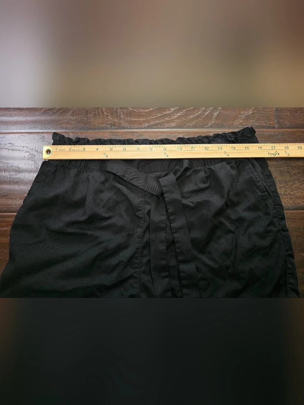 H&M Womens Black High-Waist Shorts with tie Size 10